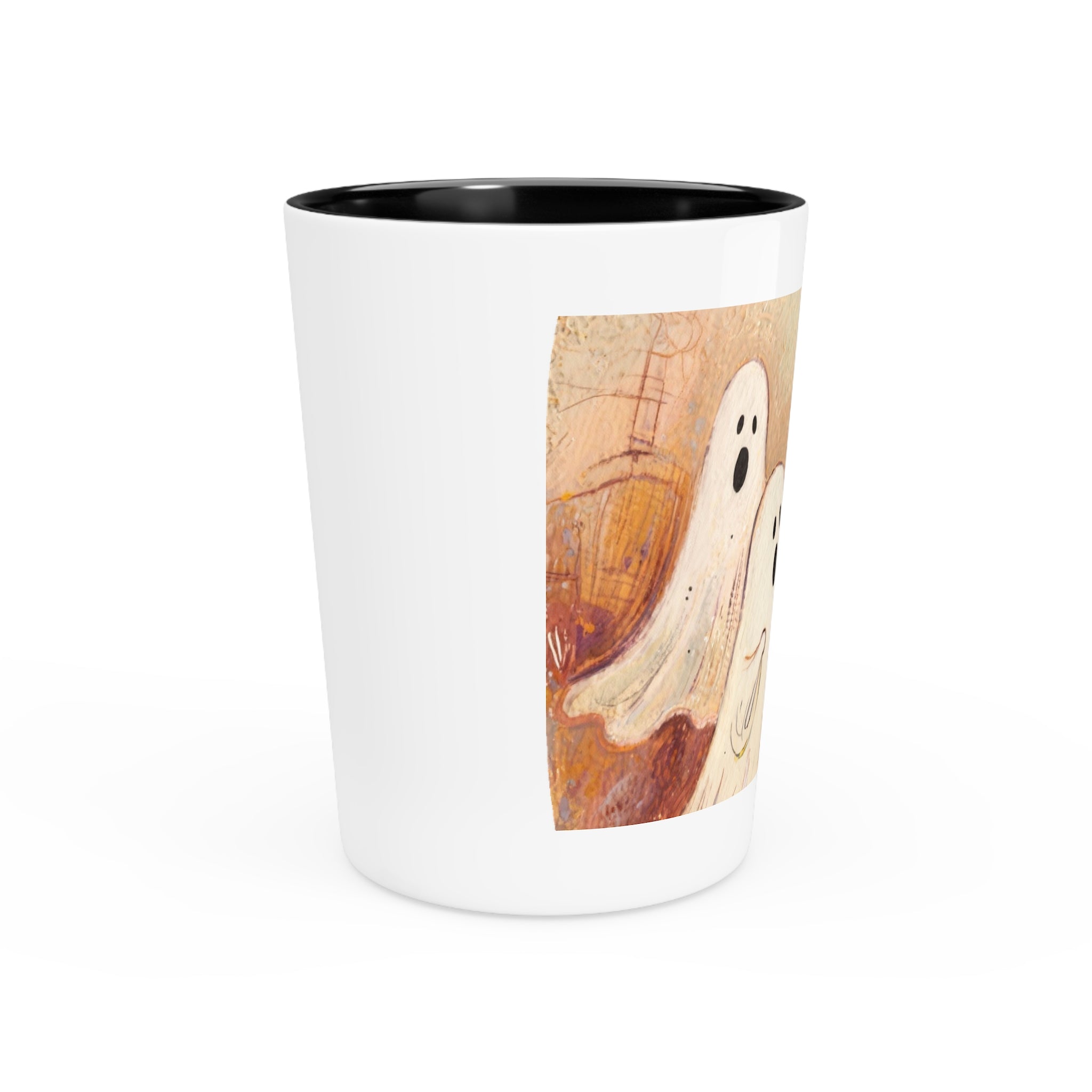 Boo! Just Visiting! Personalized Ceramic Shot Glass  Spooky Fun for Any Occasion