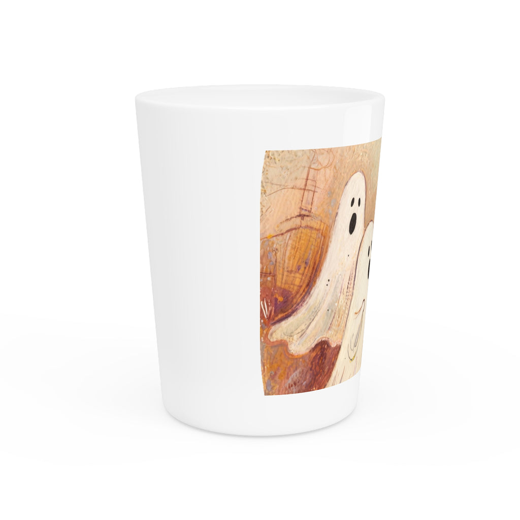 Boo! Just Visiting! Personalized Ceramic Shot Glass  Spooky Fun for Any Occasion