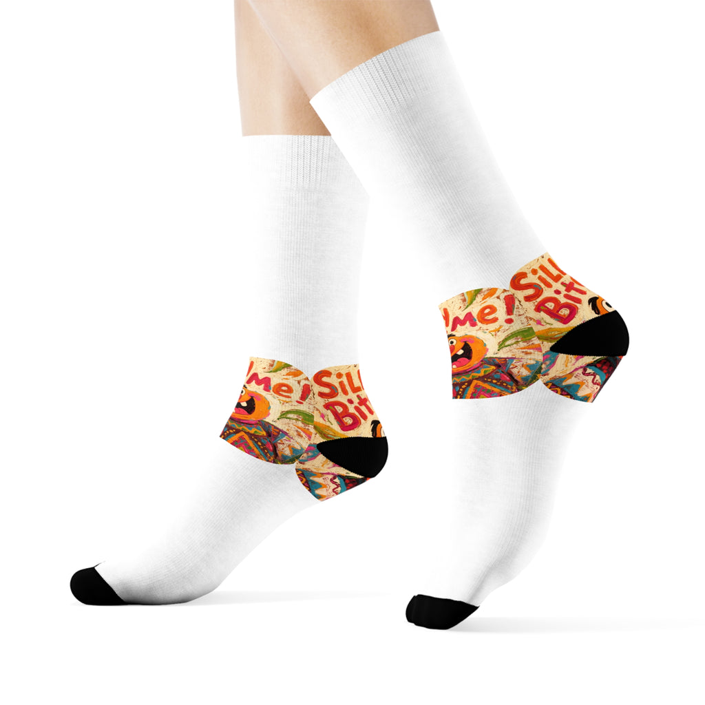 Bite Me! Artistic Crew Socks  Express Your Bold Attitude