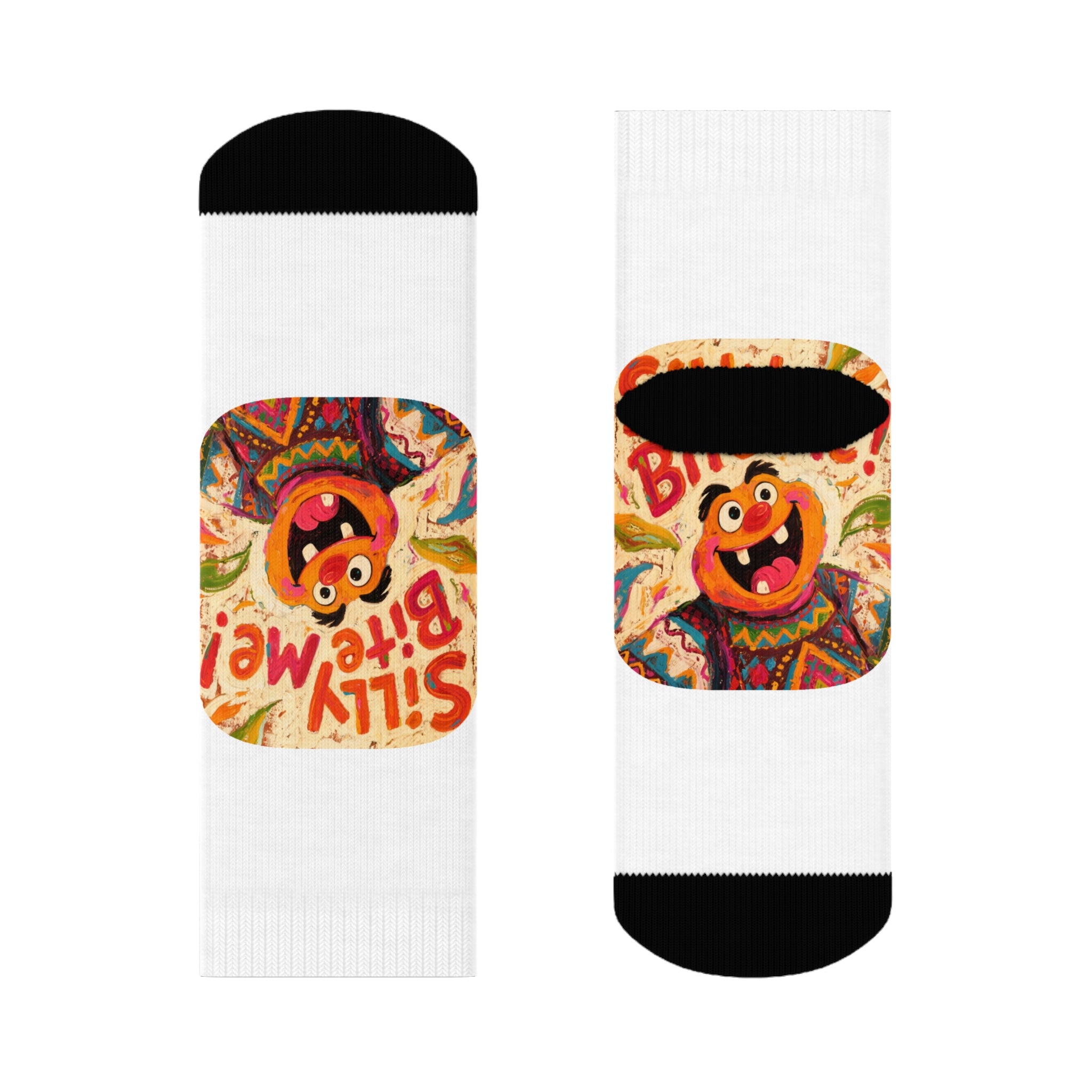 Bite Me! Artistic Crew Socks  Express Your Bold Attitude