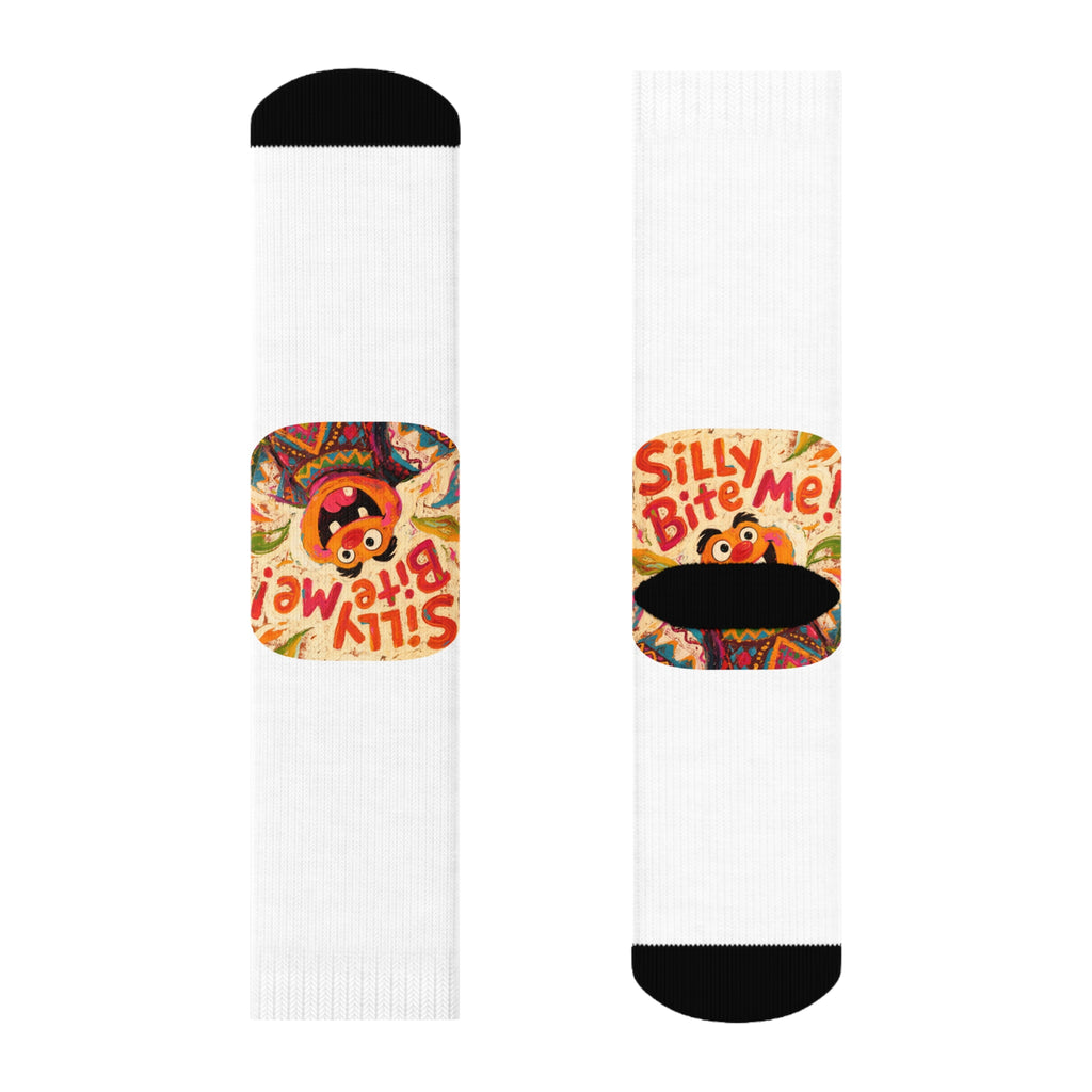 Bite Me! Artistic Crew Socks  Express Your Bold Attitude